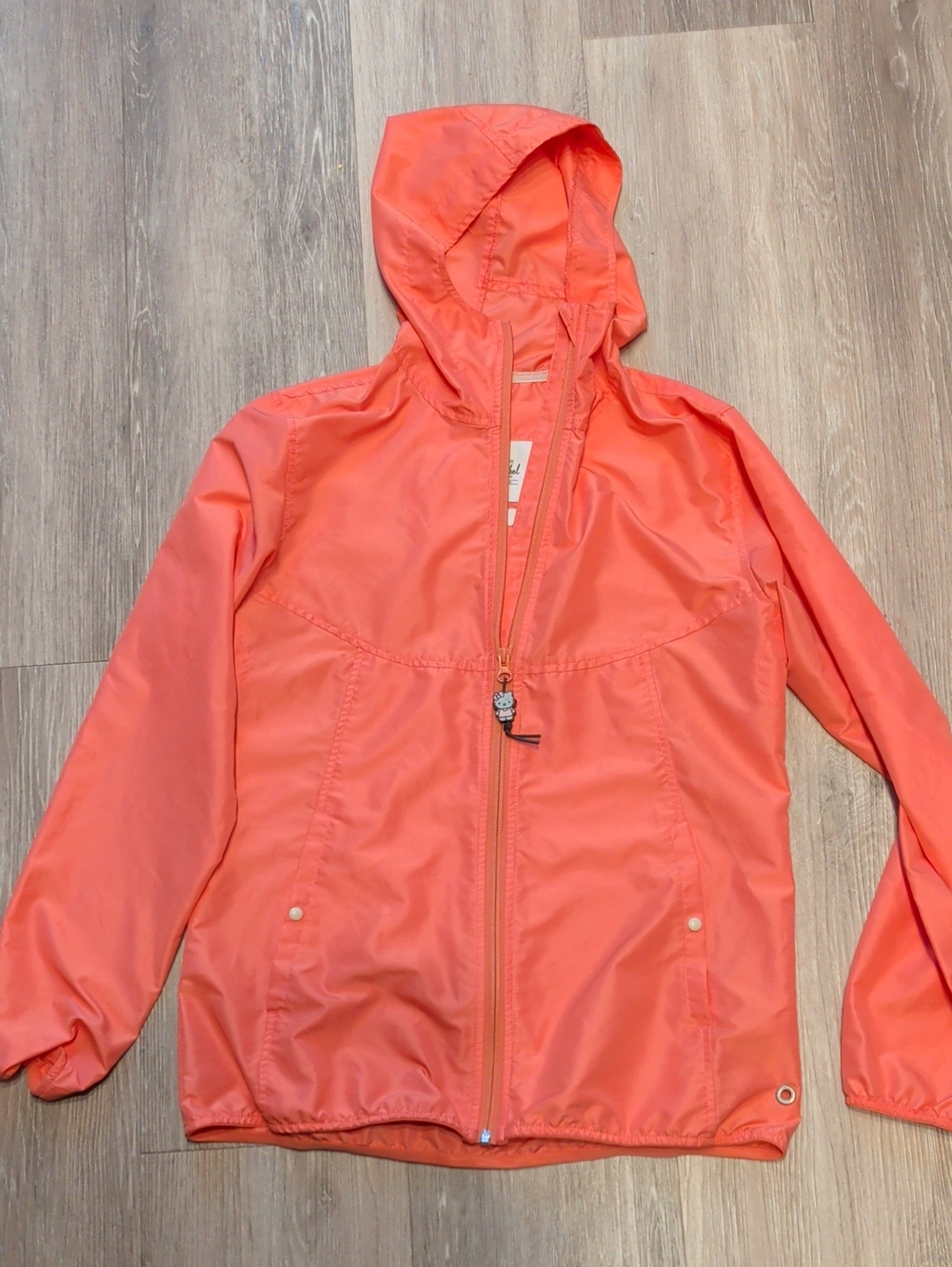 Herschel Supply Co. Packable Coral Pink Hooded Rain Jacket